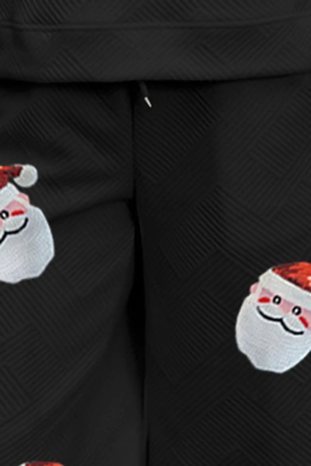 Santa Sequin Round Neck Top and Pants Set - DANCING WITH CLOTHES