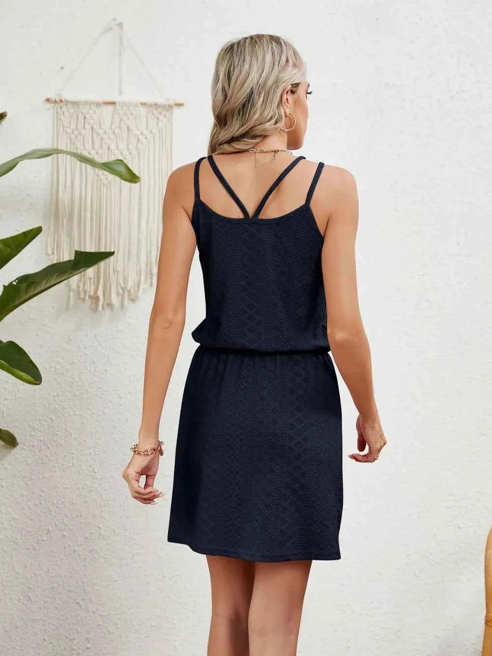 Eyelet Scoop Neck Dress: Effortless Style in a Sleeveless Design