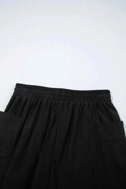 Cargo Pocket Skort with Elastic Waist for Active Casual Wear