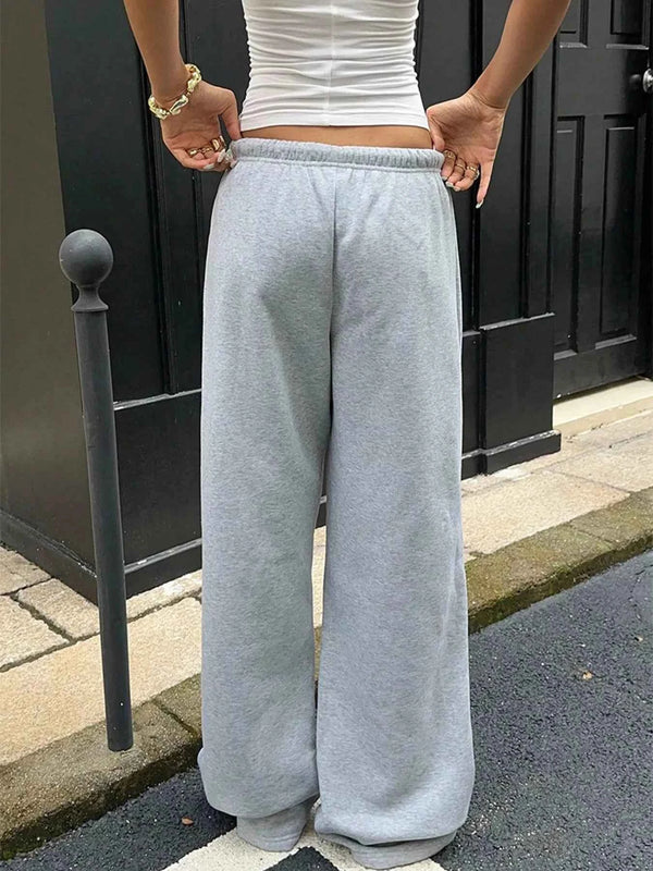 Wide Leg Sweatpants with Drawstring