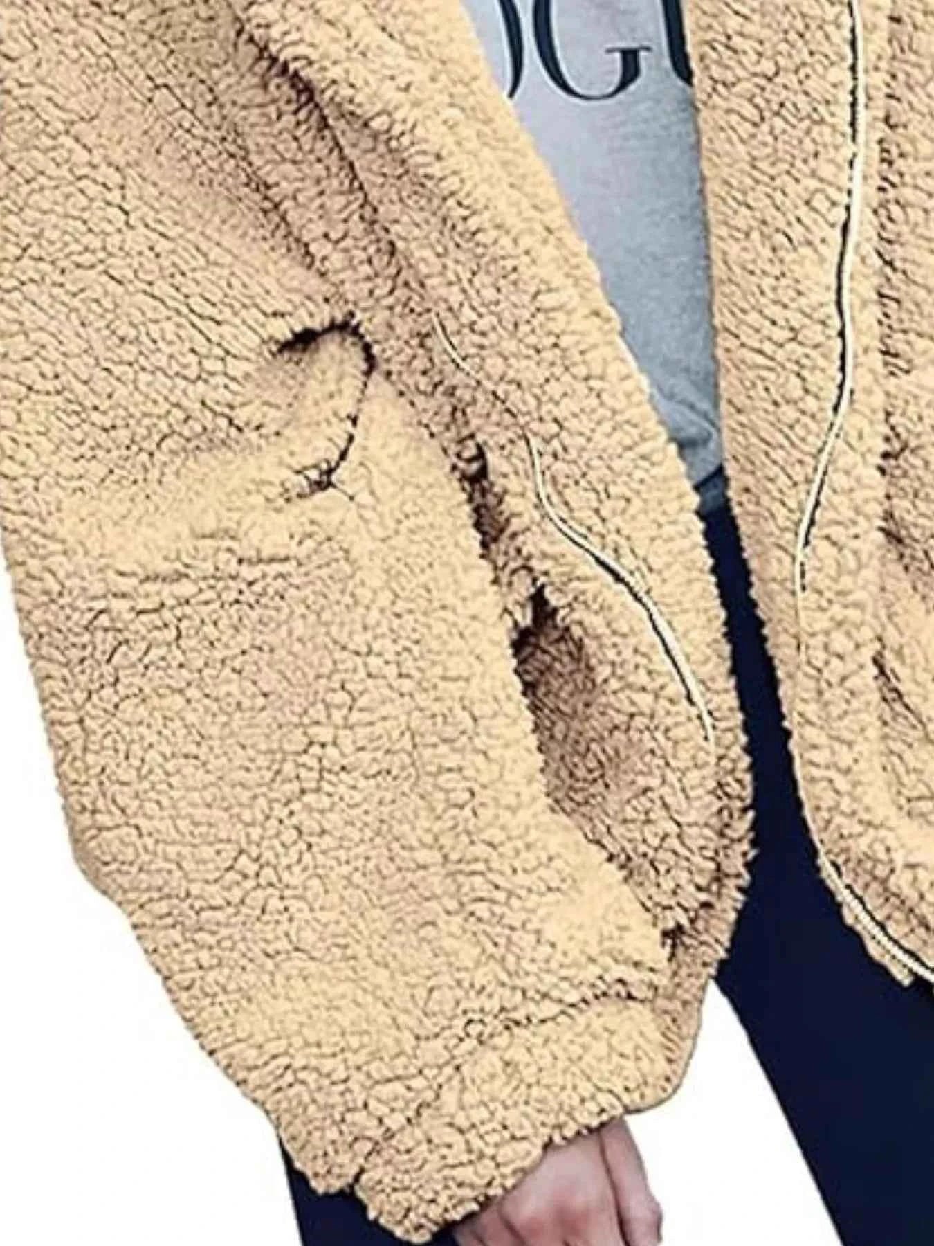 Full Size Plus Size Fleece Zip Up Jacket for Cozy Comfort