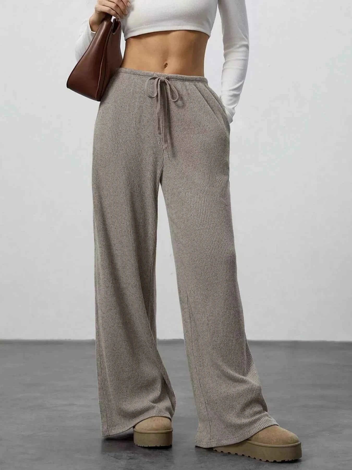Relaxed Fit Wide Leg Pants