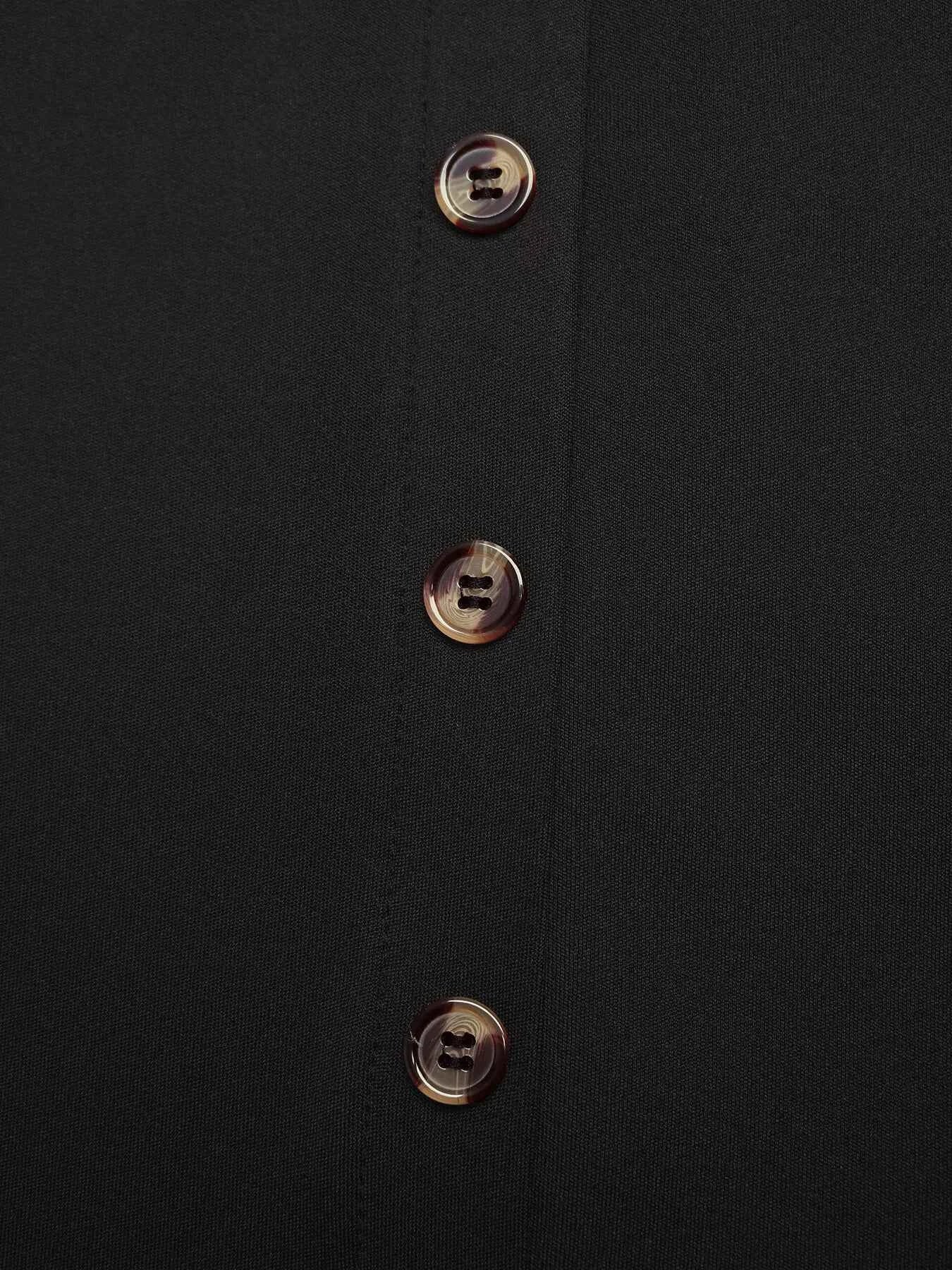 Button-Front Midi Skirt with Pockets