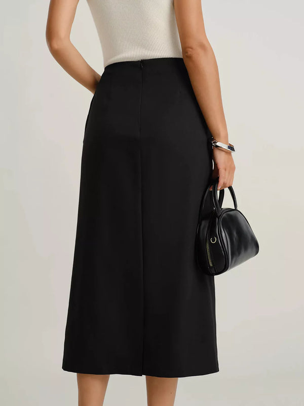 Chic Midi Skirt with Pockets