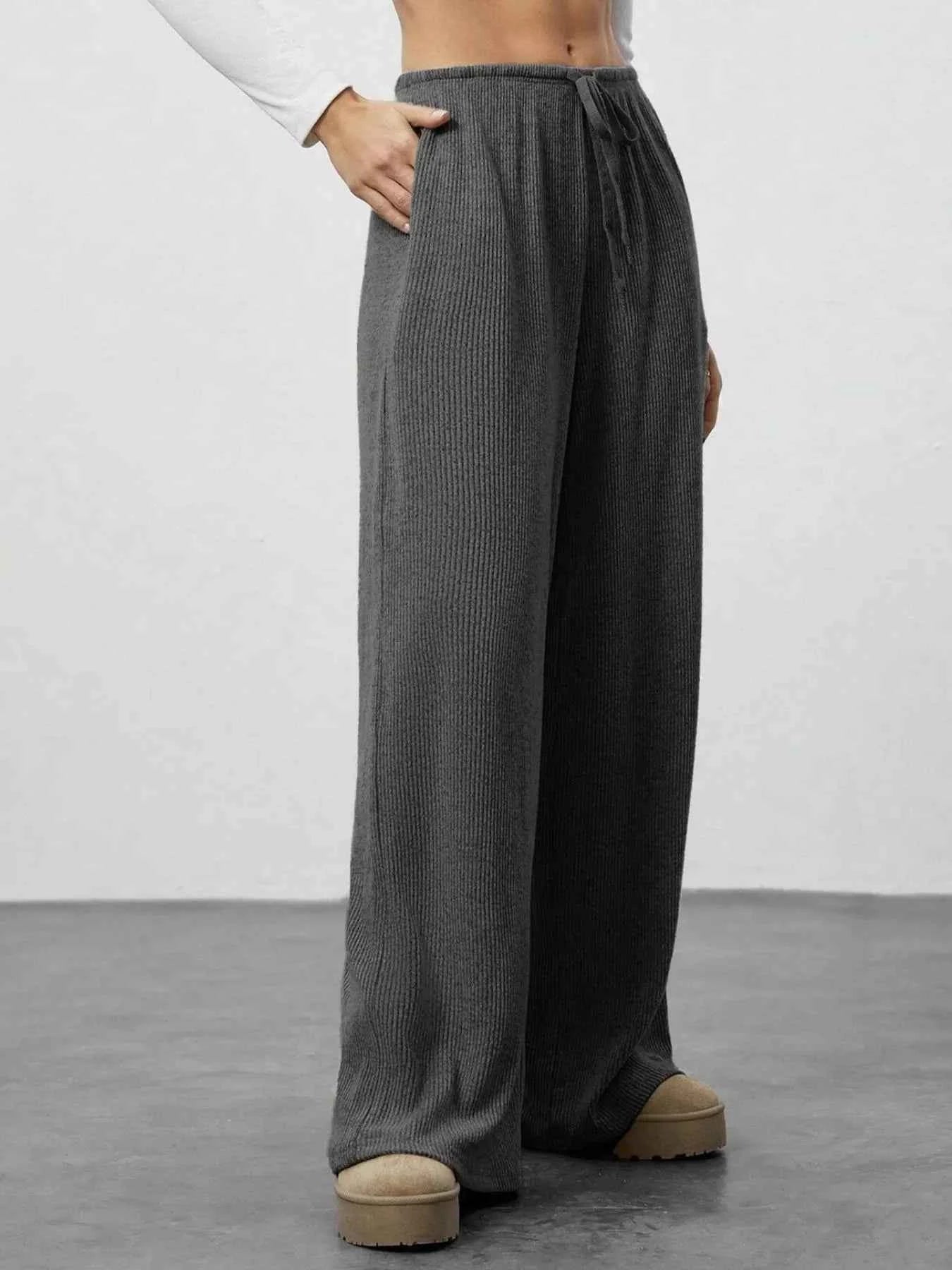 Relaxed Fit Wide Leg Pants