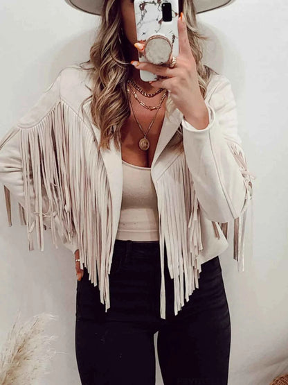Fringe Cropped Jacket for a Chic and Stylish Look