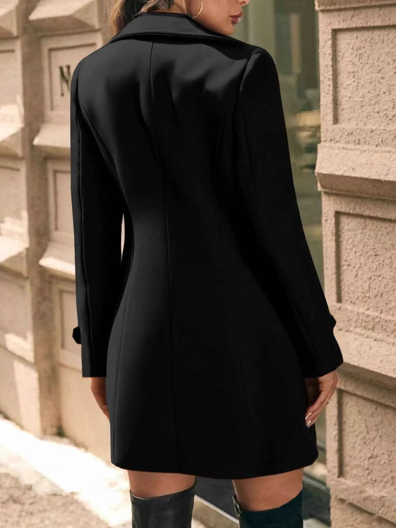 Double-Breasted Wool Blend Overcoat