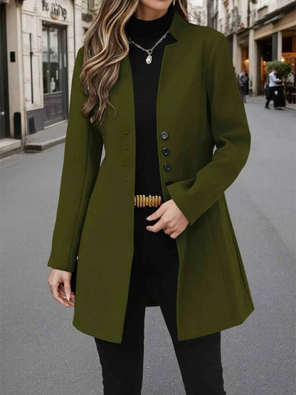 Button Up Long Sleeve Coat