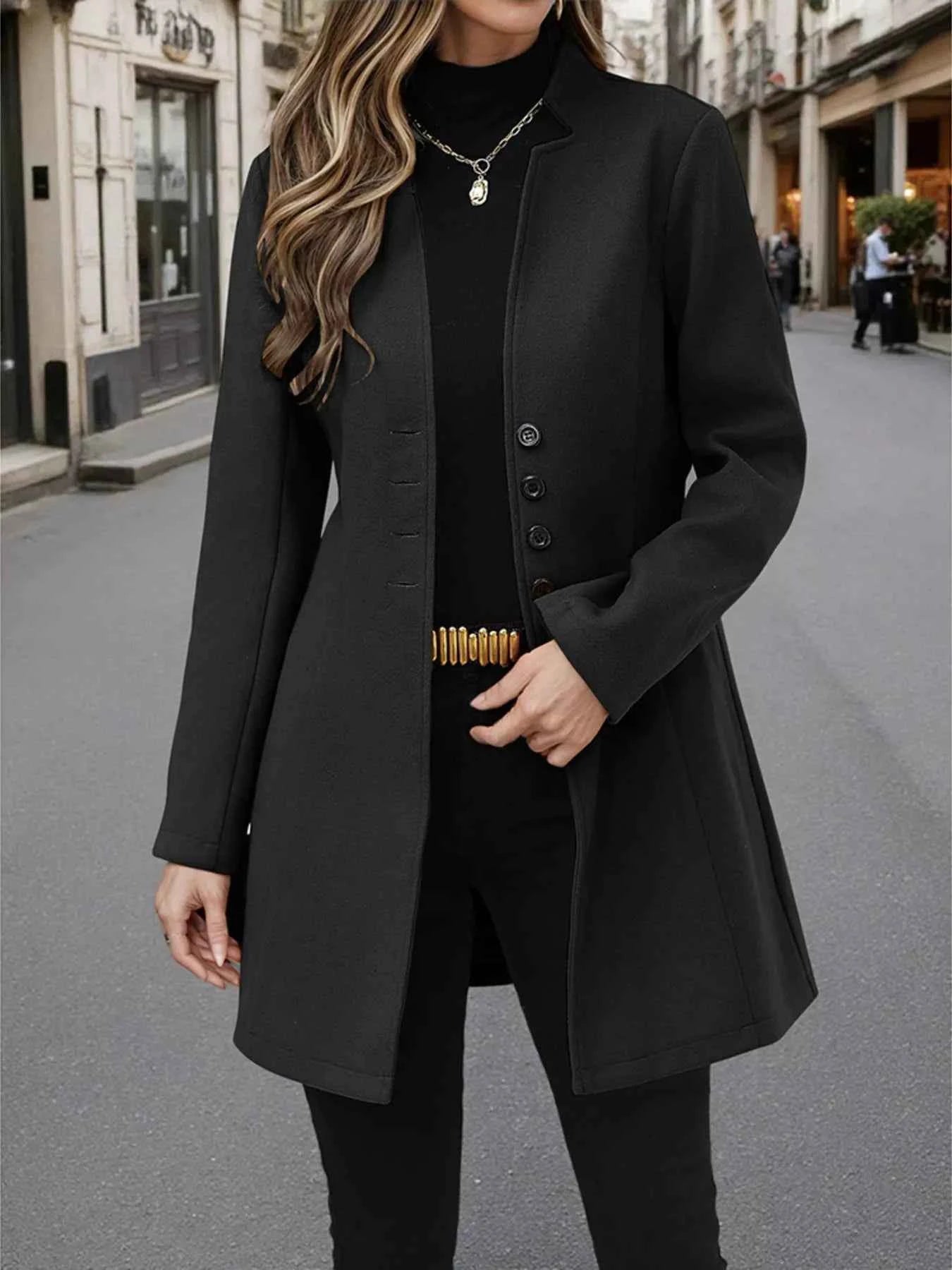 Button Up Long Sleeve Coat