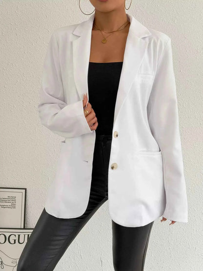Lapel Collar Long Sleeve Blazer
