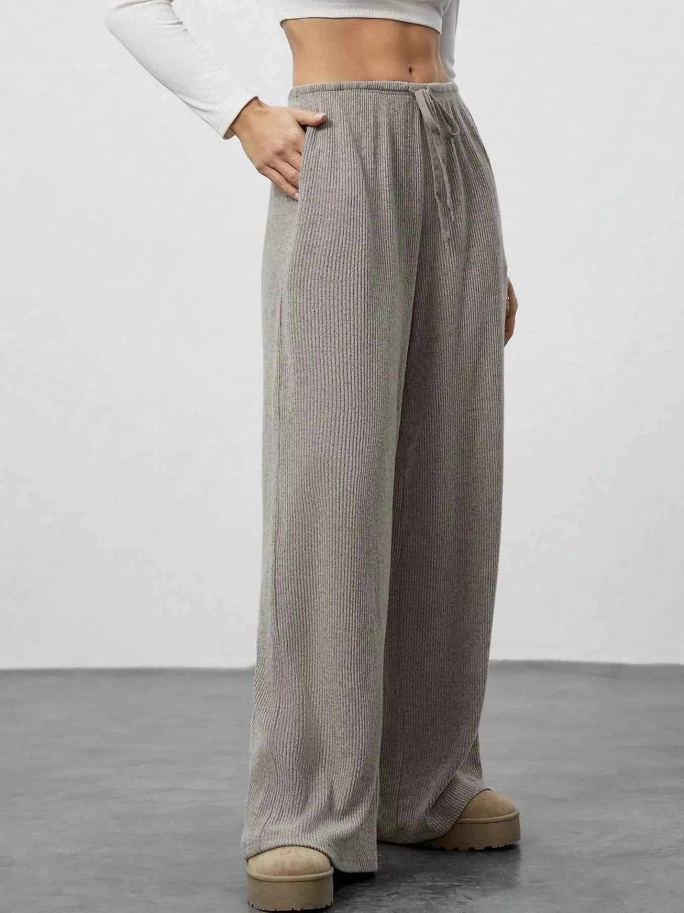 Relaxed Fit Wide Leg Pants