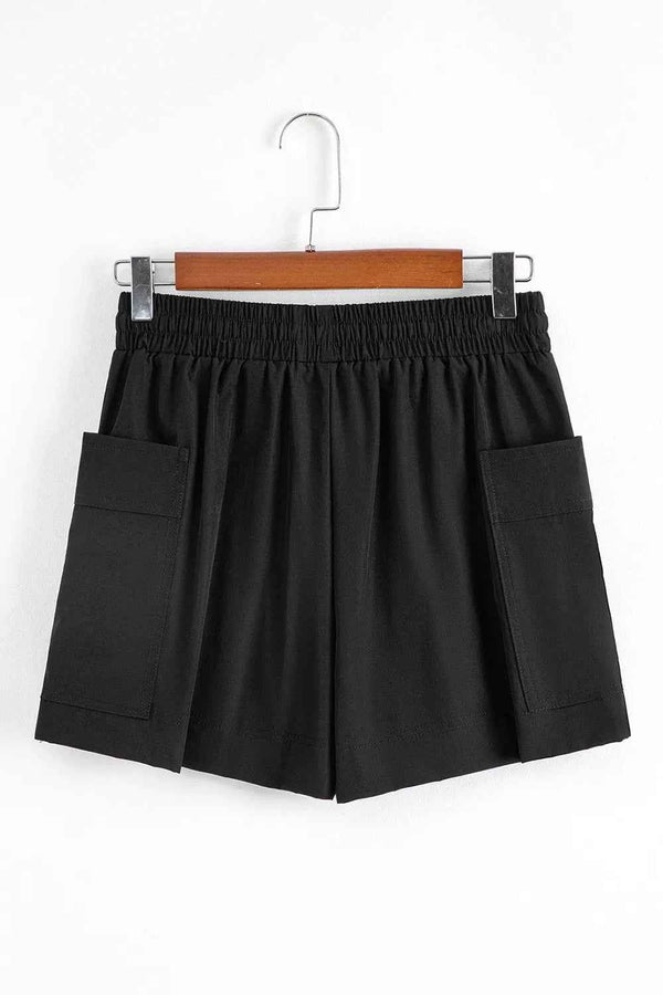 Cargo Pocket Skort with Elastic Waist for Active Casual Wear