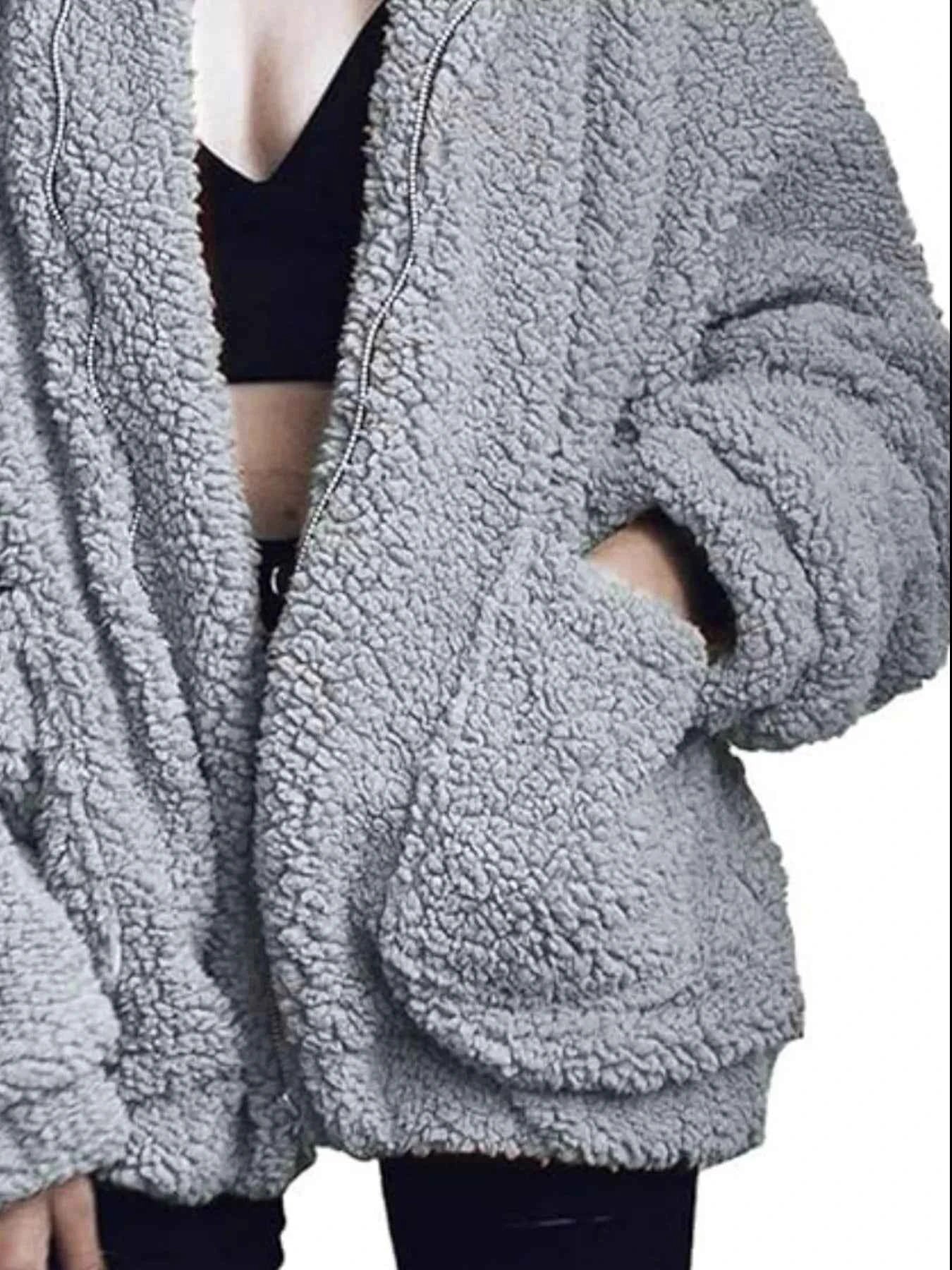 Full Size Plus Size Fleece Zip Up Jacket for Cozy Comfort