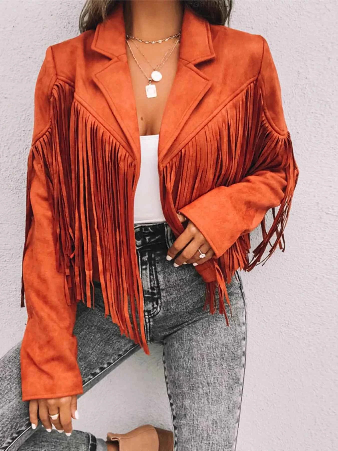 Fringe Cropped Jacket for a Chic and Stylish Look