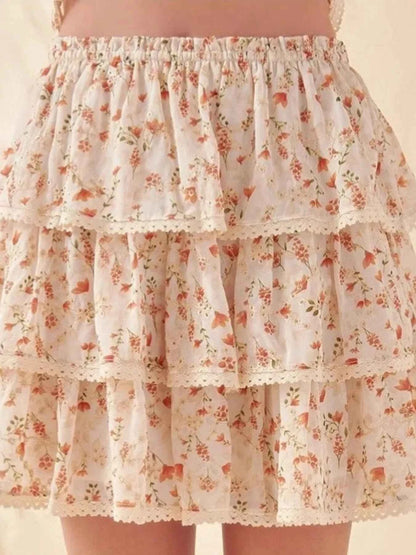 Floral Ruffle Mini Skirt for Effortless Style and Elegance