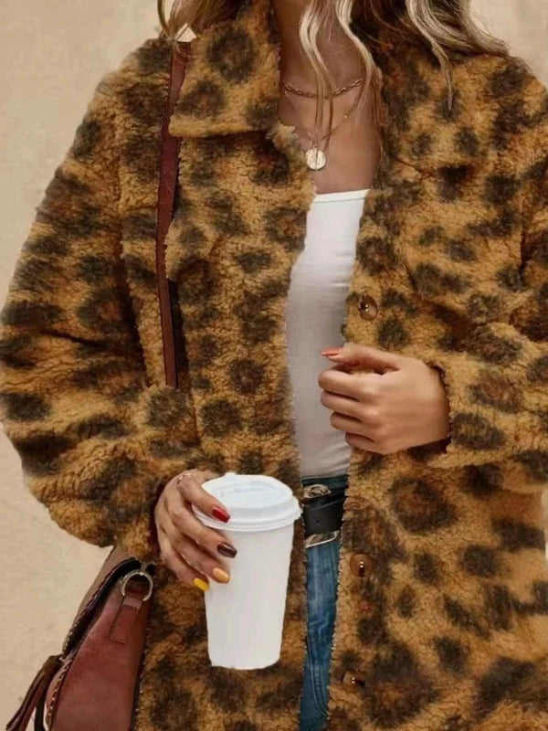 Full Size Fuzzy Fleece Longline Coat Plus Size