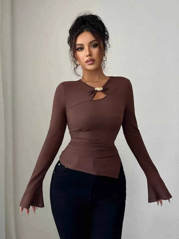 Cutout Long Sleeve T-Shirt