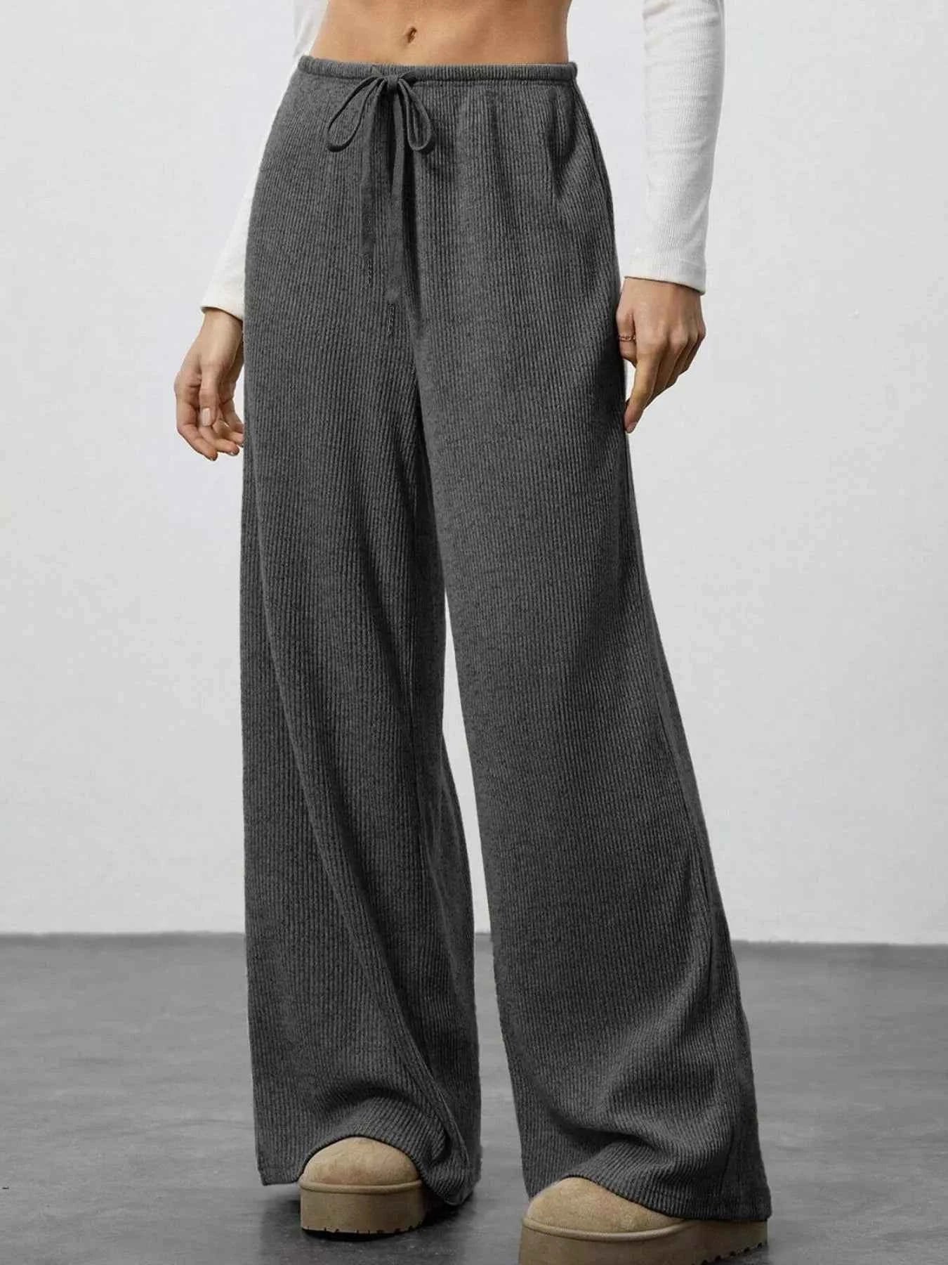 Relaxed Fit Wide Leg Pants