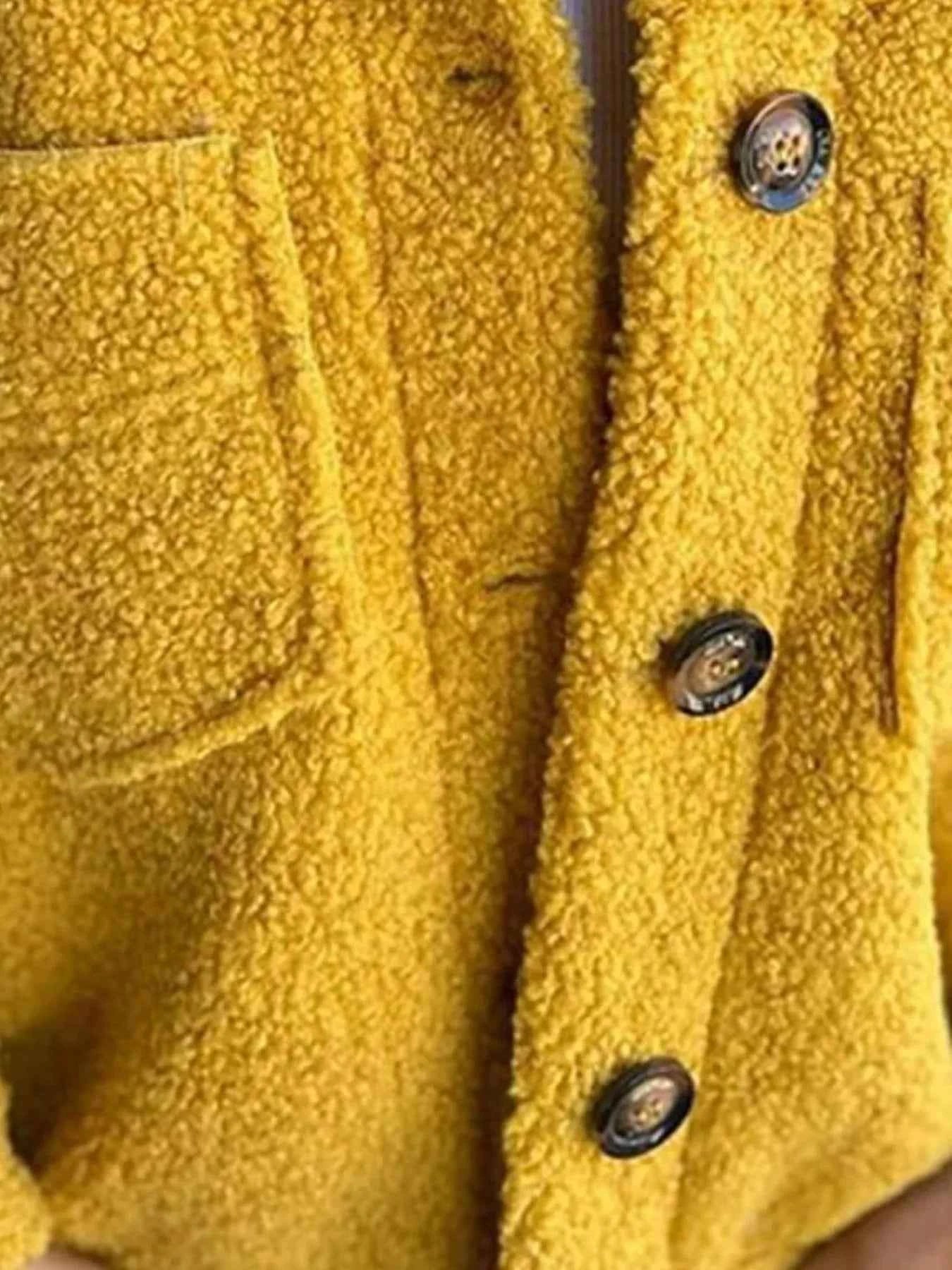 Full Size Single-Breasted Sherpa Shacket Plus Size