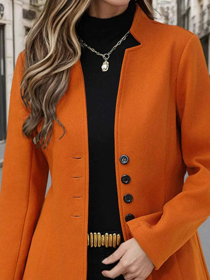 Button Up Long Sleeve Coat