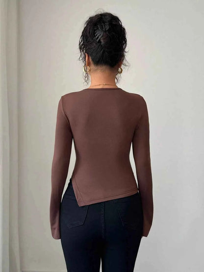 Cutout Long Sleeve T-Shirt