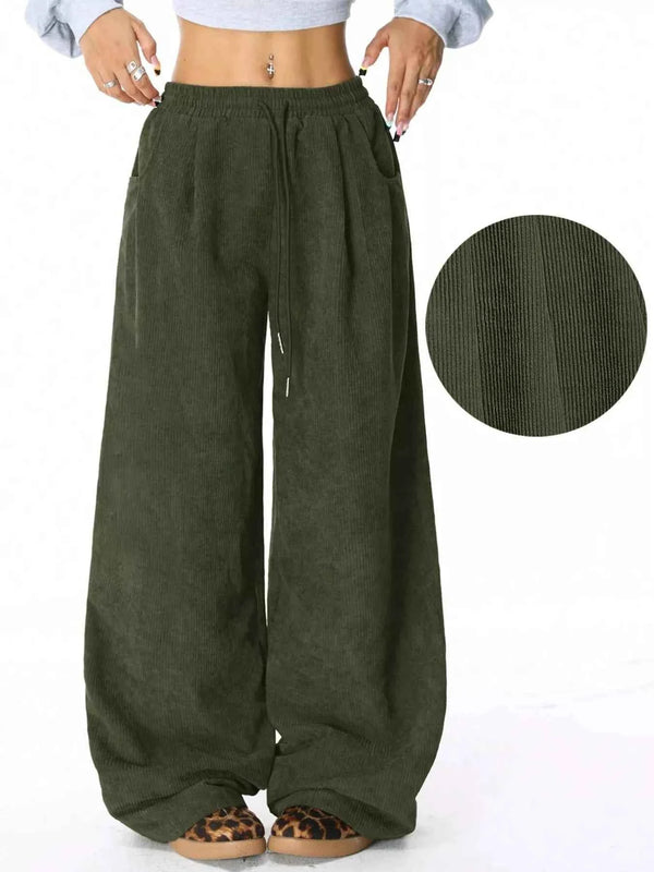 Comfy Corduroy Drawstring Pants