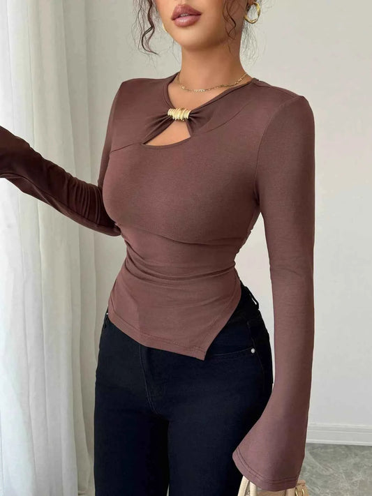 Cutout Long Sleeve T-Shirt