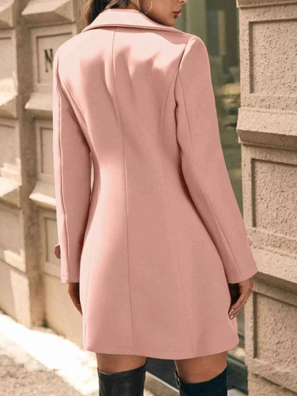 Double-Breasted Wool Blend Overcoat