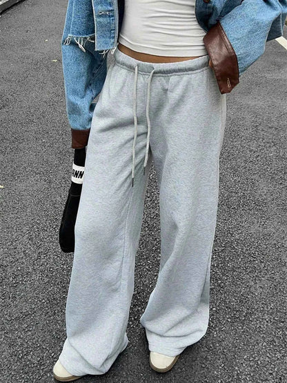 Wide Leg Sweatpants with Drawstring