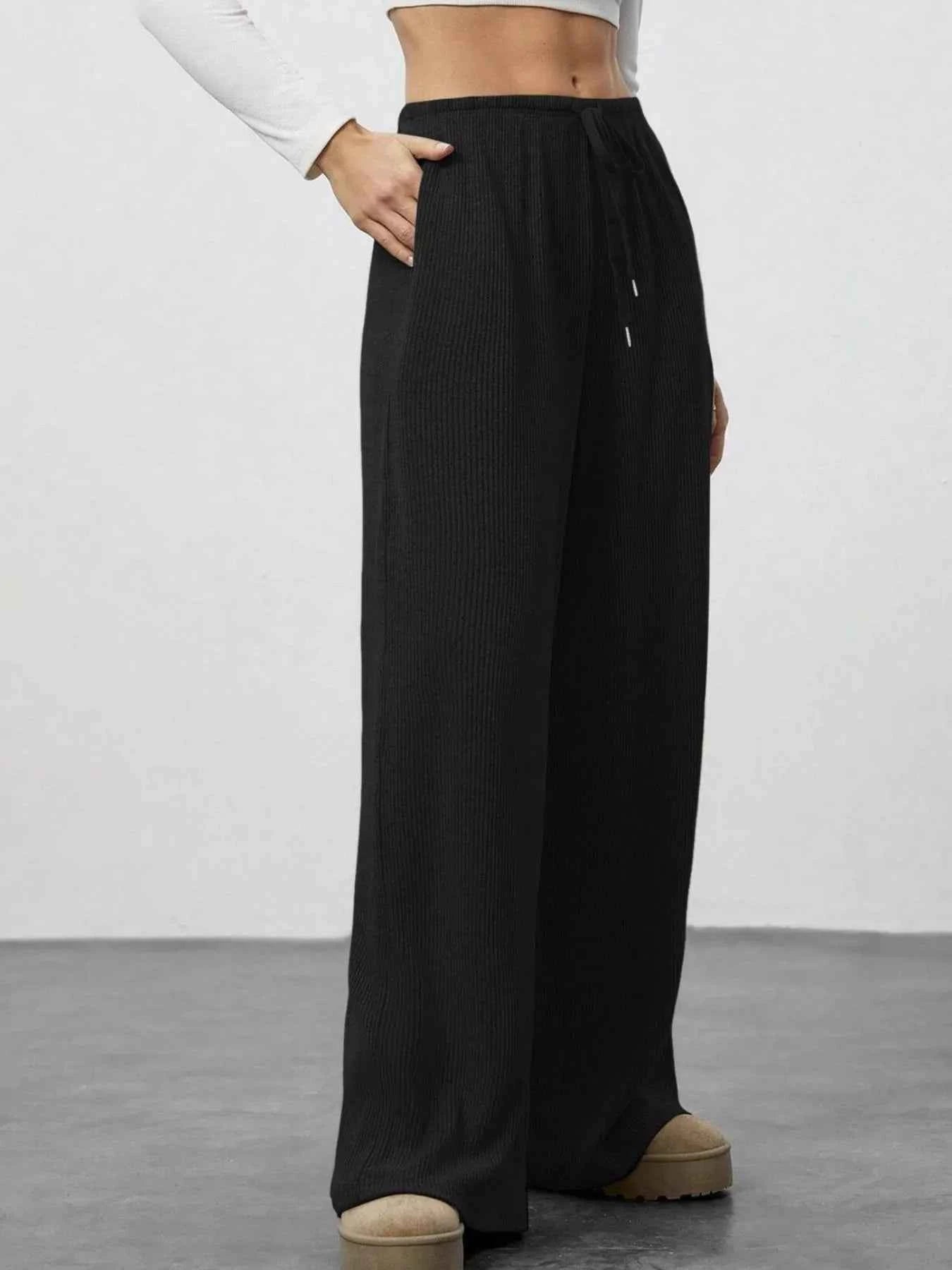 Relaxed Fit Wide Leg Pants
