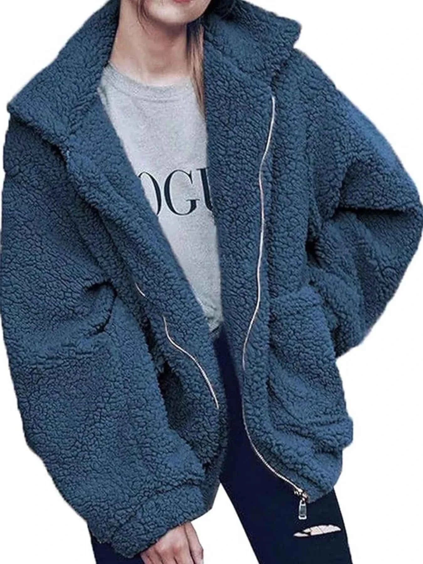 Full Size Plus Size Fleece Zip Up Jacket for Cozy Comfort