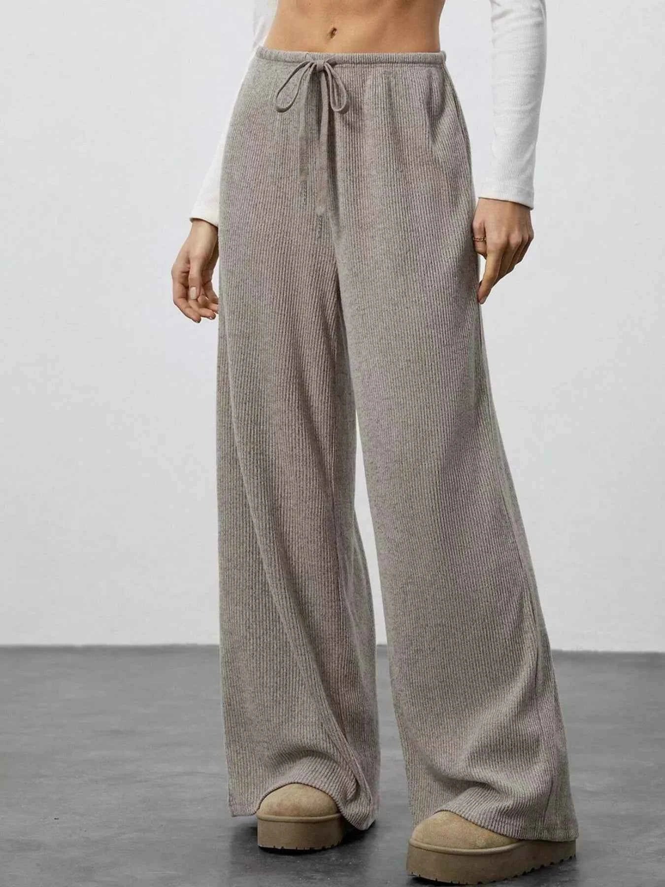 Relaxed Fit Wide Leg Pants