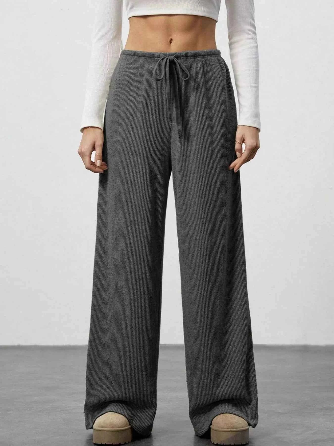 Relaxed Fit Wide Leg Pants