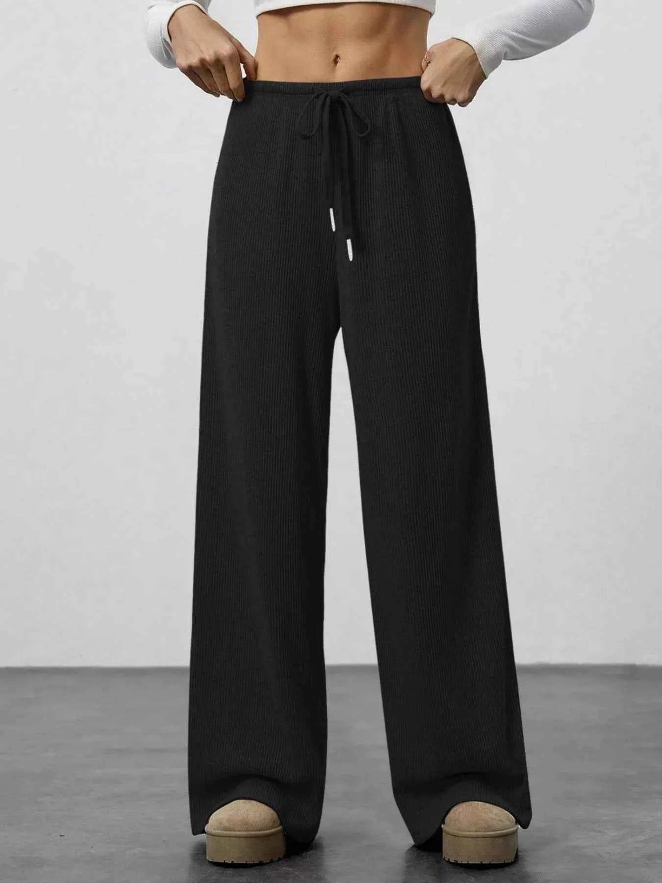 Relaxed Fit Wide Leg Pants