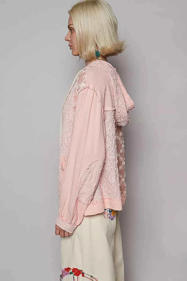 Chic Lace Hooded Jacket