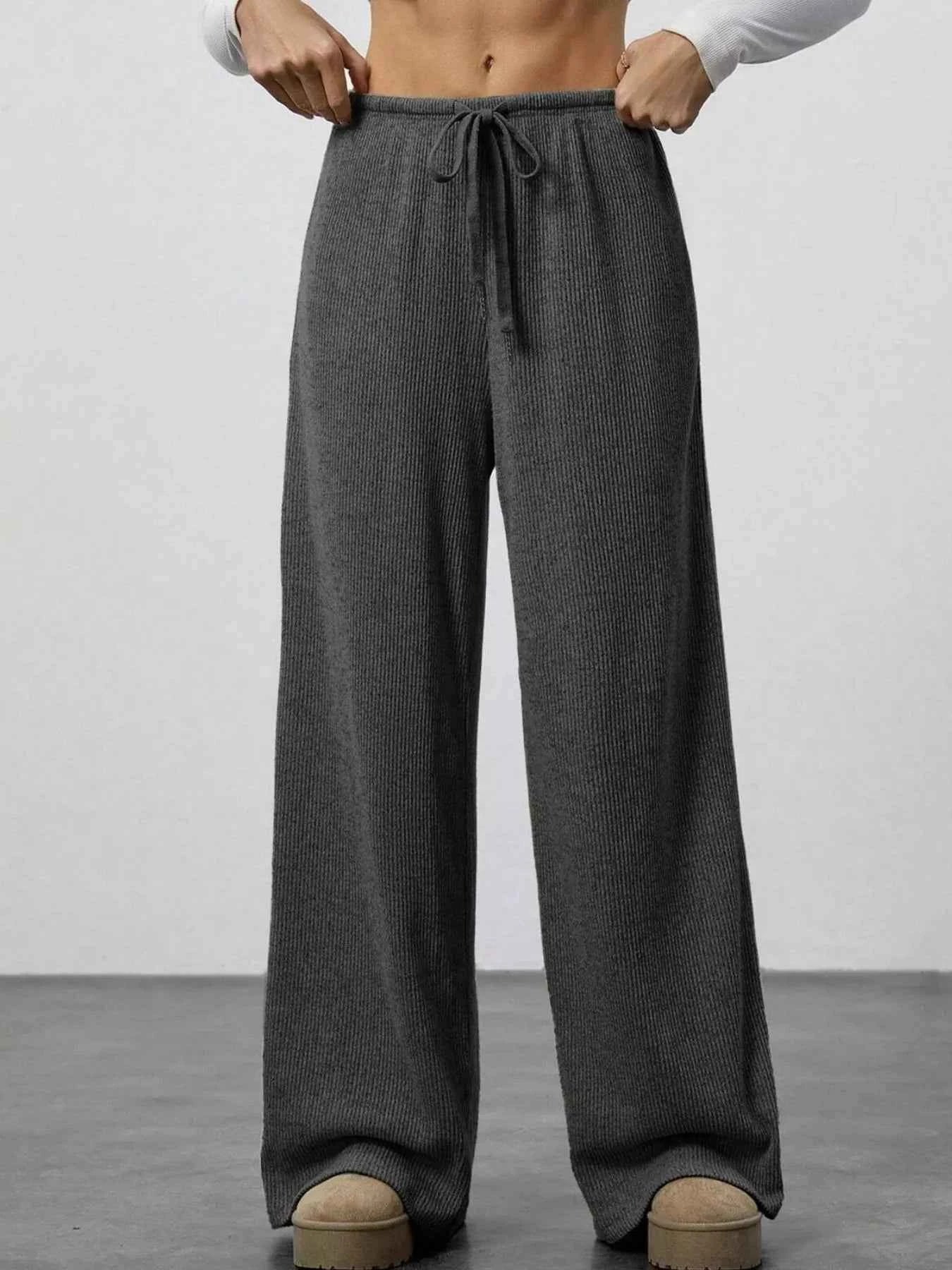 Relaxed Fit Wide Leg Pants