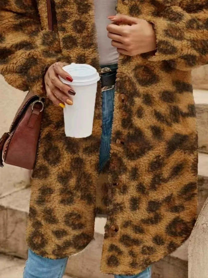 Full Size Fuzzy Fleece Longline Coat Plus Size