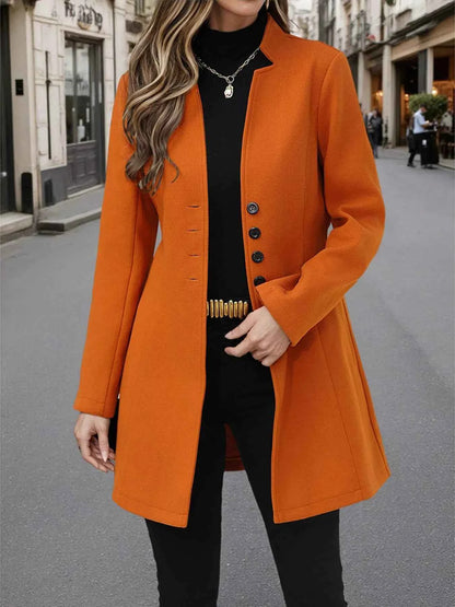 Button Up Long Sleeve Coat