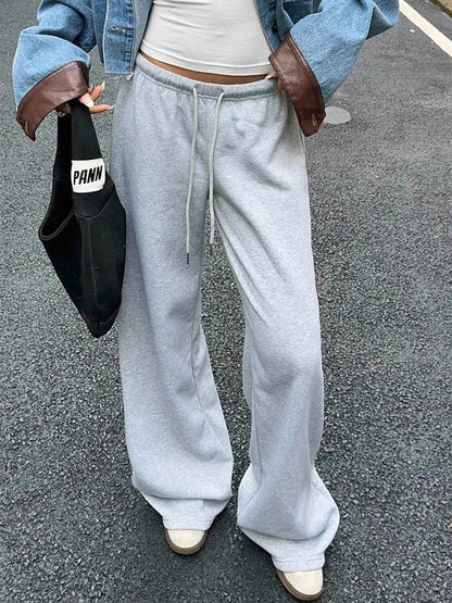 Wide Leg Sweatpants with Drawstring