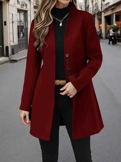 Button Up Long Sleeve Coat